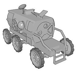 Image showing A six wheeler vehicle space vector or color illustration