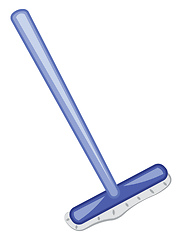 Image showing A hand-held long mopping brush used for cleaning purpose vector 