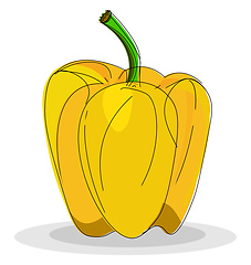 Image showing Clipart of yellow bell pepper/Capsicum, vector or color illustra