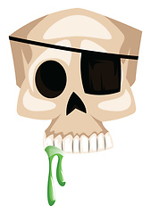 Image showing White scull with eye patch vector illustration on white backgrou
