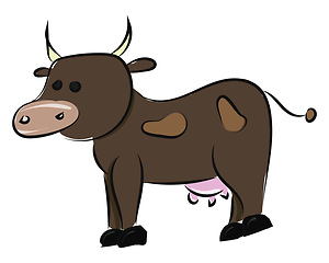 Image showing Image of cow, vector or color illustration.