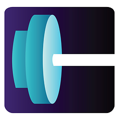 Image showing Deep blue square with a weight bar inside vector illustration on