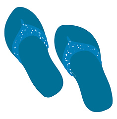 Image showing Slippers azure, vector or color illustration.