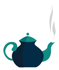 Image showing A blue teapot, vector color illustration.