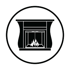 Image showing Fireplace with doors icon