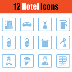 Image showing Set of twelve hotel icons