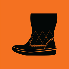 Image showing Woman fluffy boot icon