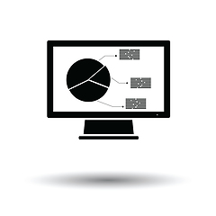 Image showing Monitor with analytics diagram icon