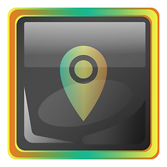 Image showing Lockation grey square vector icon illustration with yellow and g