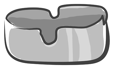 Image showing A grey ash tray vector or color illustration