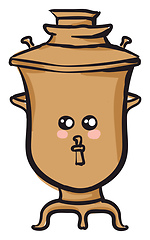 Image showing Emoji of a cute samovar vector or color illustration