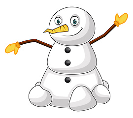 Image showing Happy Snowman illustration vector on white background