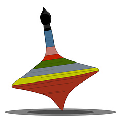 Image showing Clipart of a colorful spinning top set on isolated white backgro