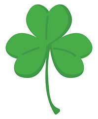 Image showing Green clover with three leafs vector illustration on white backg