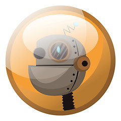 Image showing Cartoon character of light brown retro robot vector illustration
