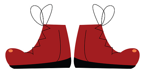 Image showing A pair of red shoes vector or color illustration