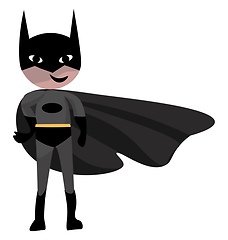 Image showing Cute little cartoon batman vector or color illustration