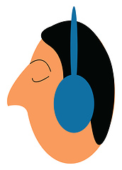 Image showing A man listening to music vector or color illustration