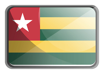 Image showing Vector illustration of Togo flag on white background.