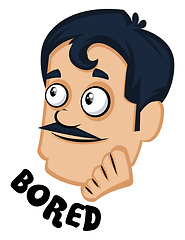 Image showing Man is feeling bored, illustration, vector on white background.