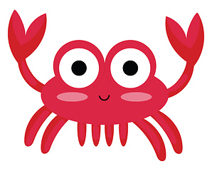 Image showing Portrait of a red crab vector or color illustration