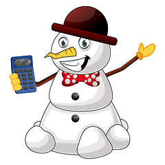 Image showing Snowman with digitron illustration vector on white background