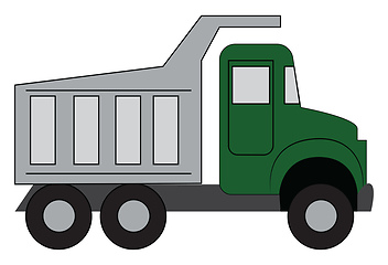 Image showing Simple vector illustration of a green truck white background 