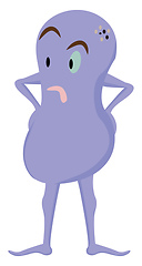 Image showing Clipart of a surprised purple-colored monster vector or color il