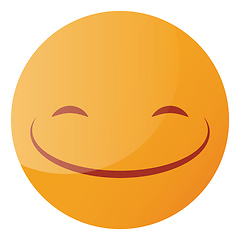 Image showing Round yellow smilling emoji vector icon illustration on a white 