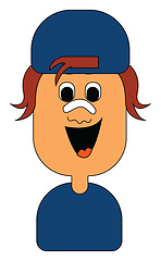 Image showing Image of a boy wearing blue t -shirt, vector or color illustrati