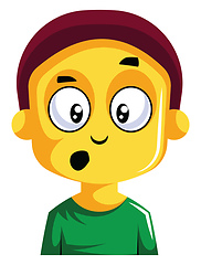 Image showing Boy looking very cofused illustration vector on white background