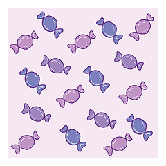 Image showing A texture with purple and blue color toffees vector or color ill