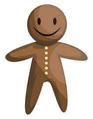 Image showing Christmas gingerbread man vector illustration on a white backgro