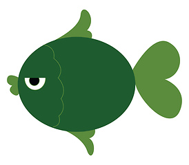 Image showing A green fish vector or color illustration