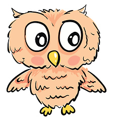 Image showing Cute owl with big eyes vector illustration on white background