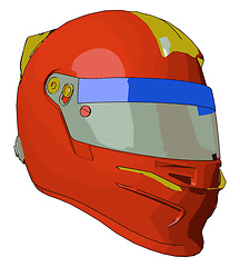 Image showing A protective object helmet painting vector or color illustration