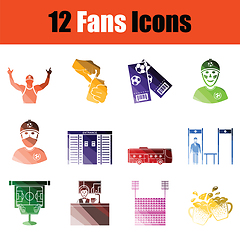 Image showing Soccer fans icon set