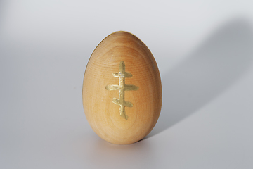 Image showing Wooden easter egg.
