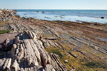 Image showing Rocky coast of the Caspian Sea.