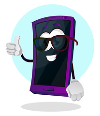 Image showing Mobile with a thumb up illustration vector on white background