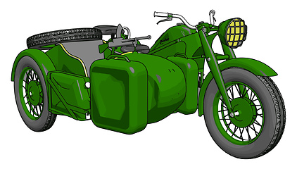 Image showing 3D vector illustration on white background  of a military motorc