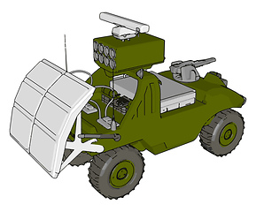 Image showing 3D vector illustration on white background of a military missile