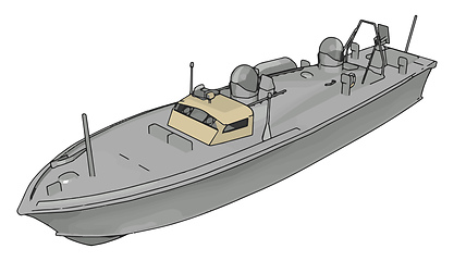 Image showing 3D illustration of a white army ship vector illustration on whit