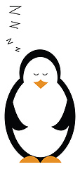 Image showing Sleeping penguin vector or color illustration