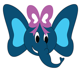 Image showing Blue female elephant  