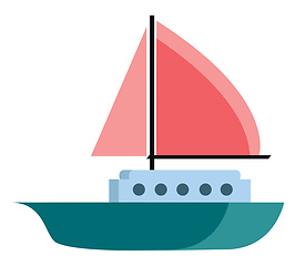 Image showing Sailboat, vector color illustration.