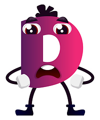 Image showing Purple letter D vector illustration on white background