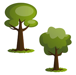 Image showing Couple of green trees vector illustration on white background