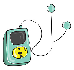 Image showing Blue music player, vector or color illustration.