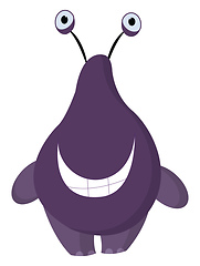 Image showing Clipart of the big and happiest purple monster, vector or color 